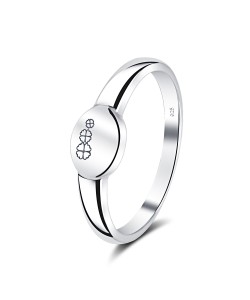 Flower Pattern Shape Silver Ring NSR-4050